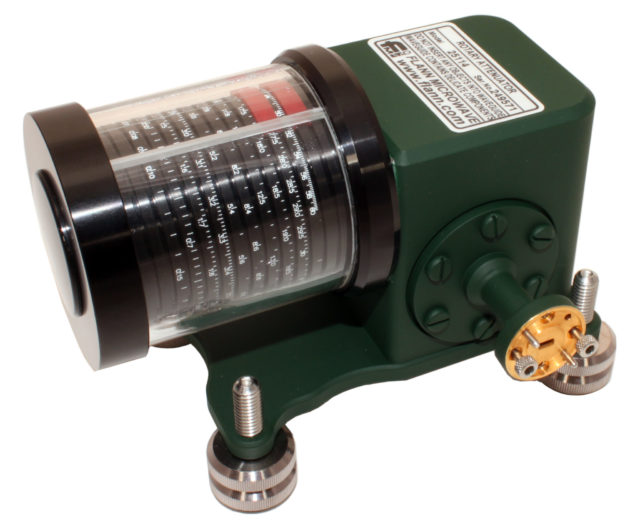 Compact Rotary Vane Attenuator, Series 114 designed and manufactured in Bodmin, Cornwall, UK