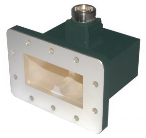 High Power Waveguide to Coaxial Adaptor manufactured in Bodmin Cornwall UK