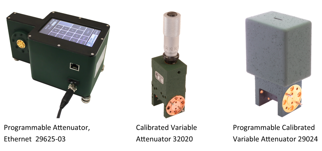 Examples of Attenuators designed and manufactured by Flann Microwave, UK