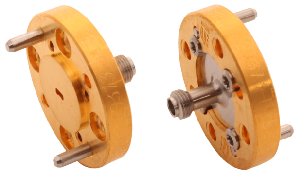 Waveguide to Coaxial End Launch Adaptors Series 373, designed and manufactured at Flann Microwave Ltd, Bodmin, UK